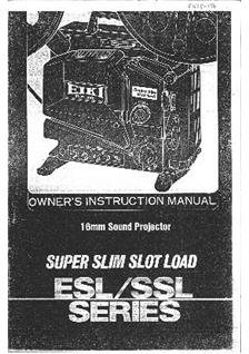 Eiki Elf ESL - Series manual. Camera Instructions.